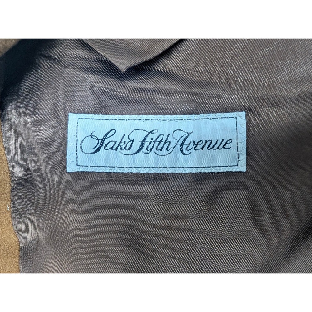 Saks Fifth Avenue Womens Blazer Jacket Cashmere Wool? Italy Classic Brown Large? - Picture 3 of 10